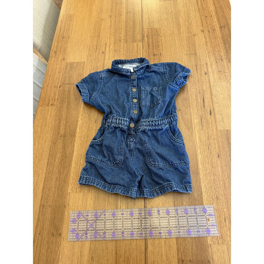Old Navy Toddler Girls Short-Sleeve Denim Romper / Shortall 4T